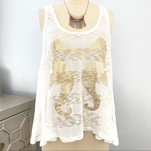 Vintage Havana 1954 Twin Seahorse Flowy Tank Top